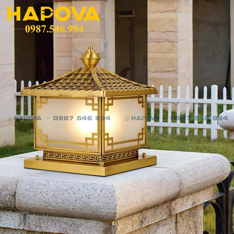 Đèn trụ cổng đồng HAPOVA MAMIS 6038 cỡ 250mm